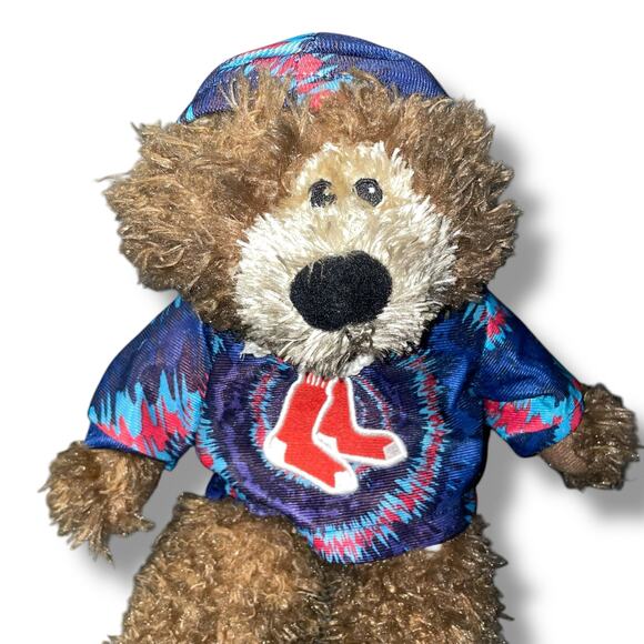 Boston Red Sox Plush Bear Hoodie Good Stuff Tie Dye Baseball MLB Nursery 14" - Picture 11 of 12